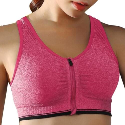 Hot Women Zipper Push Up Sports Bras Vest Underwear Shockproof Breathable Gym Fitness Athletic Running Yoga Bh Sport Tops Women