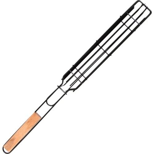 1PC Barbecue Baskets Barbecue Baskets Rosewood Handles For Easy Turning Or Meat Hamburger BBQ Tools