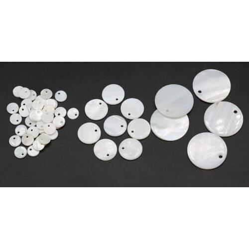10pcs Natural Freshwater Shell Charm Round White Shell Loose Isolation Beads for Jewelry Charm Necklace Bracelet Accessory Gift