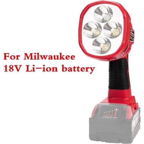 12W LED Lamp Work Light Flashlight work For Milwaukee M18 18V Li-ion Battery,with USB port can charging for your phone newest
