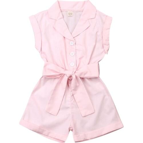 2019 Newborn Baby Girl Kid Sleeveless Bow Sleeveless Romper Short Pants Summer Clothes Top