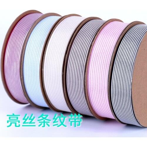 25mm Bright silk stripe Grosgrain Wedding Christmas Party Decorations DIY rose bouquet Bow Craft Sewing Ribbons Gifts Wrapping