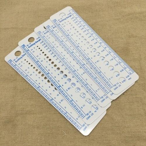 3Pcs Plastic Sewing Knitting Needle Gauge Inch cm Ruler Tool (US UK Canada Sizes) 2-10mm Costura Sewing Accessories Tools