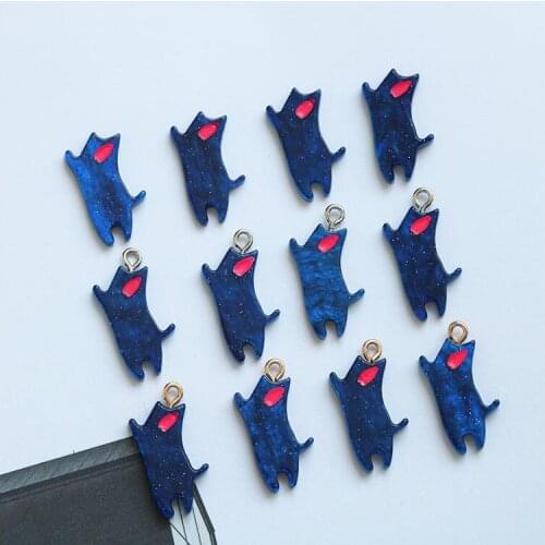 New style 50pcs/lot color print animals cartoon cats shape acrylic beads diy jewelry earring/garment accessory