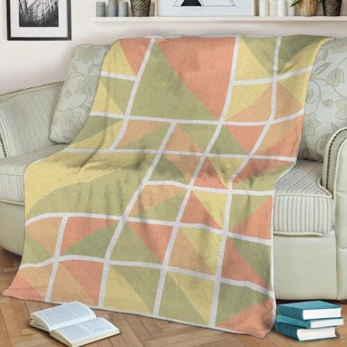 Abstract Geometric Pattern 3D Printed Velvet Plush Throw Fleece Blanket Bedspread Sherpa Blanket Home Decora