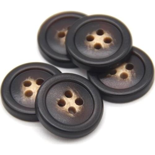 28mm Large Resin Imitation Horn Pattern Buttons For Clothes Men Suit Coat Handmade Brown Decorative Sewing Accessories Wholesale