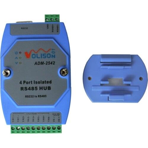 Four way isolation, 485 hub, 4 port, RS485 distributor, 1 point 4 shared device, relay support RS232