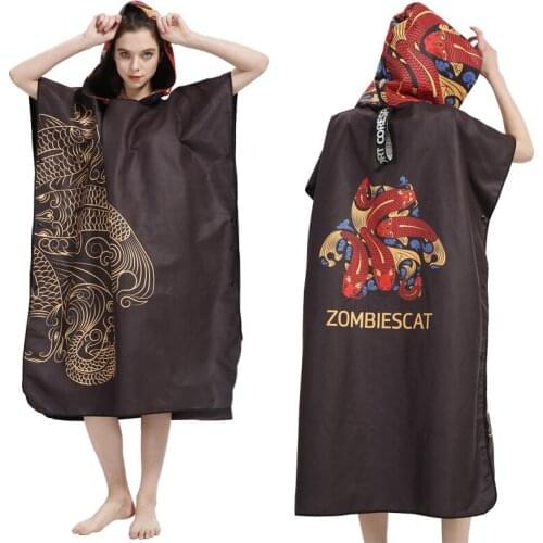 Travel Bathrobe Towel,Quick-Dry Towels,Outdoor Bathrobe, gender neutral Changing Robe, Hooded Beach towel, Poncho Swimming Towel