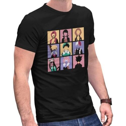 My Hero Academia Tshirts for Men Short Sleeved Graphic T Shirt Novelty Japan Anime Manga Pop Art T-shirts Pure Cotton Tees Gift
