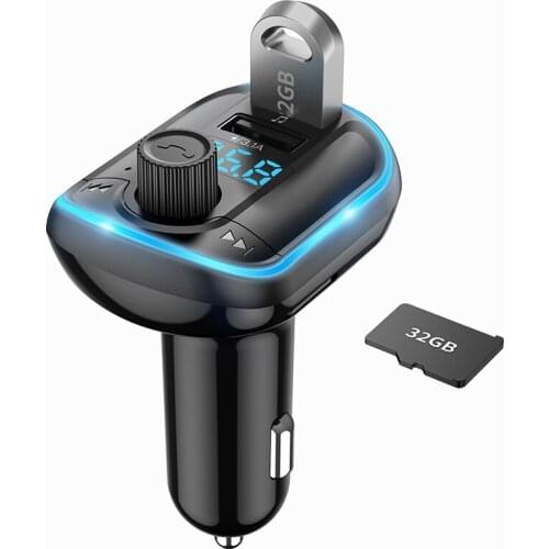 Handsfree Bluetooth-compatible 5.0 Car Kit FM Transmitter Audio MP3 Player With Fast Charging Car Auto Charger Car Accessories