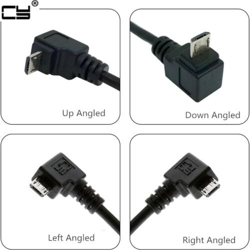 Up & Down & Left & Right Angled 90 Degree USB Micro USB Male to USB male Data Charge connector Cable for Tablet 5ft 1m 5m 0.5m