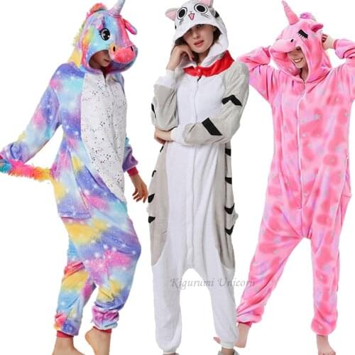 Kigurumi Unicorn Woman Pajamas Adults Men Animal Onesies Pyjama Unicorn Pajamas kits Cartoon Cosplay Costume Sleepwear