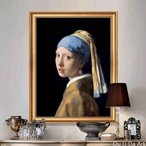 No frame classical palace figures earrings girl art prints poster canvas printings oil painting printed on canvas decor picture