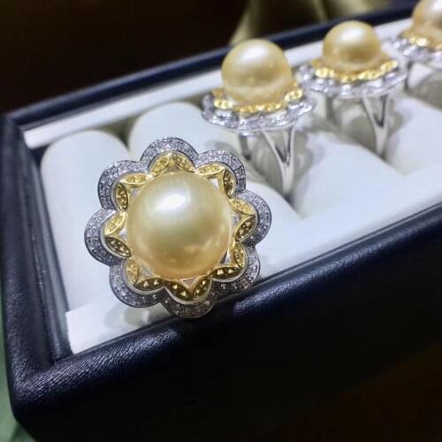 Flower 925 Sterling Silver Ring Finger Ring Settings Adjustable Ring Findings Jewelry Parts Fittings Accessories, 3pcs/lot