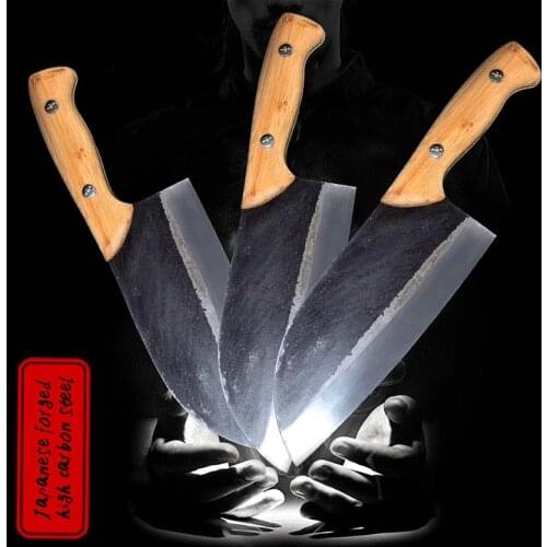 DEHONG 7.6-inch High carbon steel kitchen knife manual sharp kitchen knife wide edge professional meat cutter utility knife