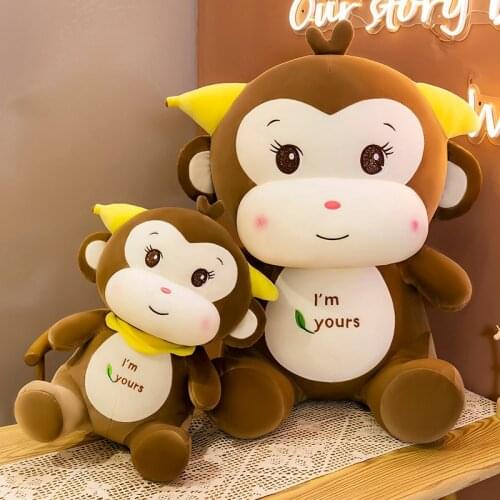 Banana monkey doll net red fruit monkey children soothing doll pillow cute cartoon plush toy