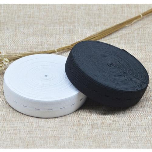 KALASO 1Metre High Quality Elastic Bands Ribbons Sewing Band Elastic Cord With Button Hole Sewing Accessories Fabric Supplies