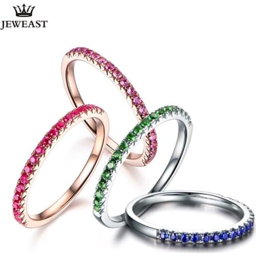 ML Natural Tsavorite/Sapphire/Pink Gem/ruby 18K Pure Gold 2020 New Hot Selling Top Ring Shape Ring For Woman Genuine Jewelry