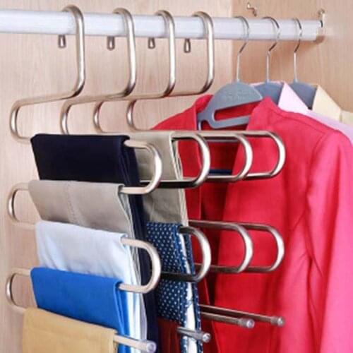 25 layers S Shape MultiFunctional Clothes Hangers Pants Storage Hangers Cloth Rack Multilayer Storage Cloth Hanger 1PC