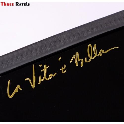 Three RatelsMT-047# 23*120mm la vita e bella life is beautiful in Italian metal golden nickel car sticker auto car stickers