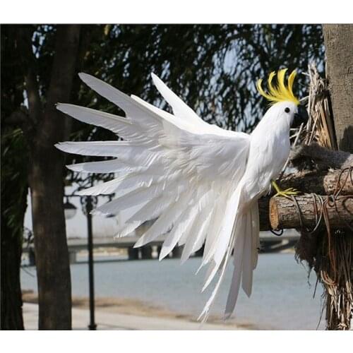 New simulation white parrot toy foam&furs wings parrot bird model gift about 35x50cm 3007