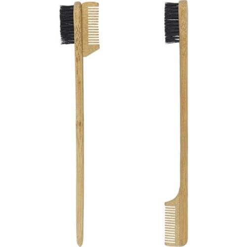 New Pure Natural Bamboo And Wood Side Control Eyebrow Brush Foundation Brush Household Double-sided Eyebrow Comb Three-head Eyeb