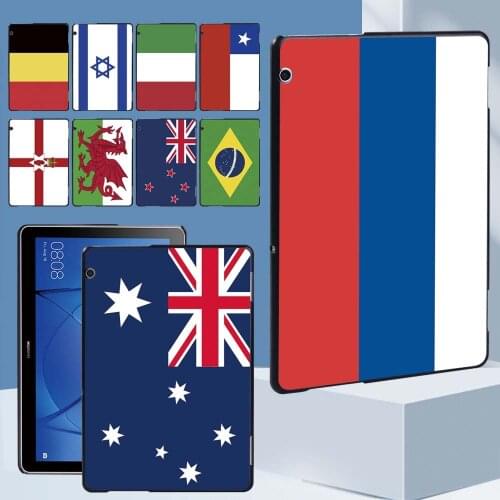 Shockproof Hard Shell for Huawei MediaPad T3 10 9.6 Inch AGS-W09-L09-L03 Tablet Case National Flag Series Pattern + Free Stylus
