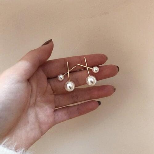 Korean Design Cross Metal Stud Earrings Simulated Pearl for Women Party Earrings Jewelry Gift orecchini donna brinco masculino