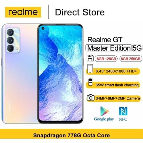 [World Premiere] Realme GT Master Edition 5G Mobile Phones NFC 6.43" Snapdragon 778G 64MP 65W Fast Charger 4300mAh Smartphones