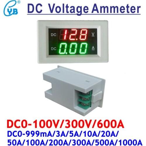 DC 0~100V/300V/600V LED Voltmeter Ammeter Dual Meters DC LED Digital Voltage Current Dual Meters Voltmeter Current Tester Volt