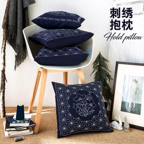 Three-dimensional embroidery DIY Chinese national style hold pillow cloth art sofa chair back cushion. Send embroidery guy