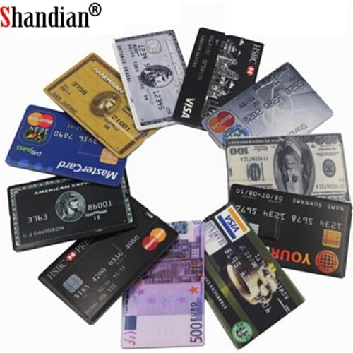 SHANDIAN waterproof Super Slim Credit Card USB Flash Drive 32GB pendrive 4GB 16GB 32GB 64GB bank card model Memory Stick u disk