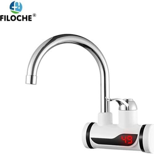 Water Heater Shower 220V Kitchen Faucet EU Plug Tankless Water Heater 3000W Digital Display For Country House Cottage