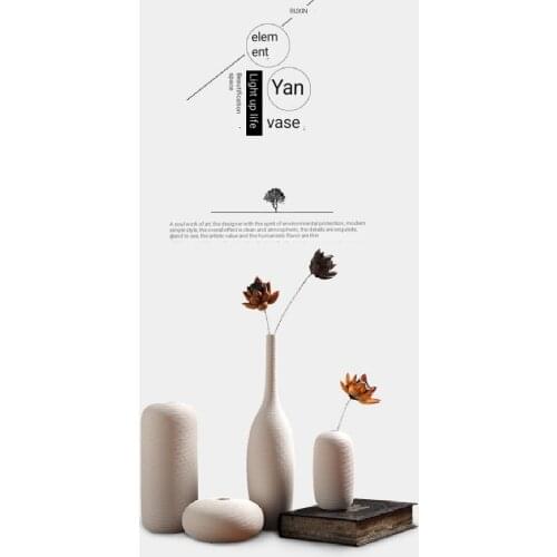 YILUNXI Vase ceramic dried flower decoration artificial flower three-piece European-style modern decoration household craft