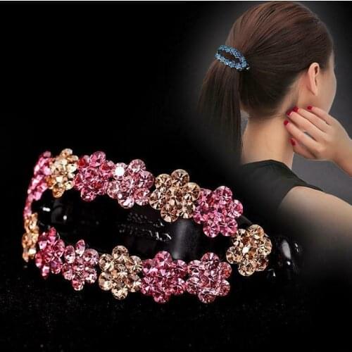 Claw Banana Hair Clips Womens Crystal Slide Party Ponytail Hairpin Flower