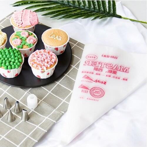 3 size 100 PCs Disposable Pastry Bag Pastry Cupcake Decorating Bags Fondant Cake Cream Pastry Baking Cake Tool