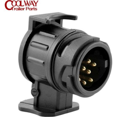 13 Pin Round Plug To 7 Pin Socket Mini Adapter Plastic Trailer Truck Ute Boat Caravan Parts Camper Connector Accessories