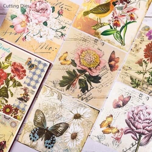 2019 Flowers Butterfly Background Vellum Paper Junk Journal Planner Scrapbooking Vintage Decorative DIY Craft Paper
