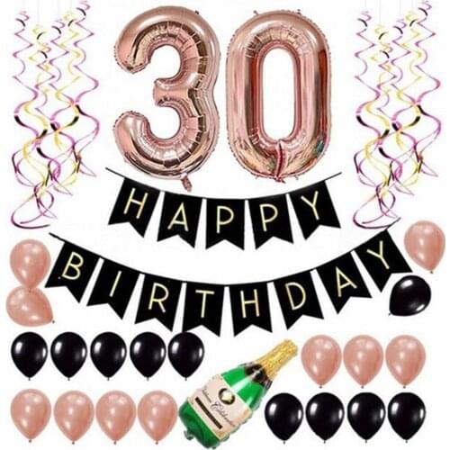 32inch Number Balloons 18th 40th 50th 60th 30th Birthday Party Decorations Happy Birthday Decorations Balloon Balony Baloon