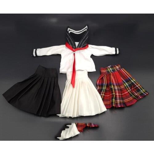 1:6 soldier accessories ph woman doll school uniform ud pleated skirt school uniform suit body model clothes tbl 12 inch doll