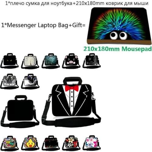 Business Portable Laptop Bag 15 17 13 10 12 14 Inch Sleeve Case Mens Women Funda Portatil Soft 15.6 Inch Computer Cover+Mousepad