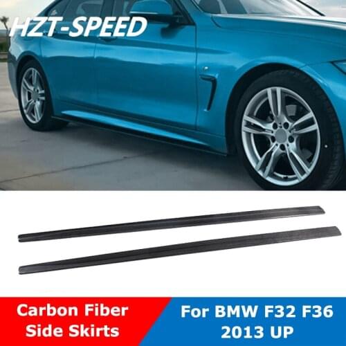 M Style Carbon Fiber Side Skirts Extensions Trim For BMW 4 Series F32 F33 F36 420i 430i 435i Car Body Kit Tuning 2013 Up