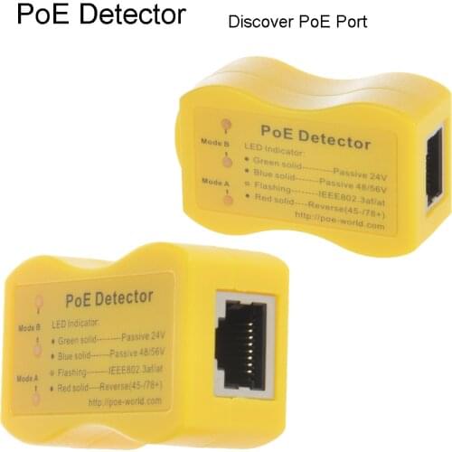 Cheaper and Faster Power over Ethernet PoE Detector Method and Voltage 802.3af/at, Passive, 24v/48v/56v; Mode A/B: POE-Detector