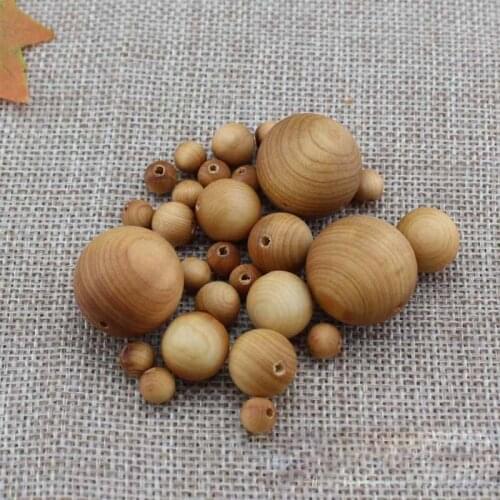 50pcs/lot Natural Arborvitae Spacer Beads 6 8 10 12 15 18 20mm Buddhism Decoration Findings DIY Jewelry Making Charm Wood Beads