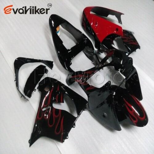 Customised color motorcycle fairing for ZX9R 2002 2003 red flames ZX 9R 02 03 ABS Plastic bodywork
