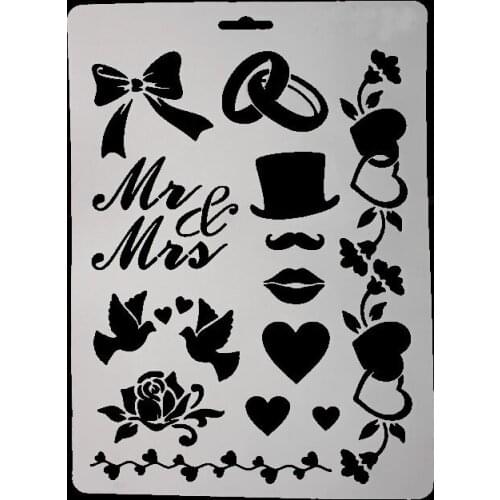 DIY Scrapbooking Bowknot Hat Template Baking Kitchen Decorating Cake Stencil Spray Love Miss Hellow Template Embossing Folders