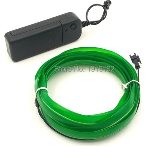 Hot 1-5 Meters 2.3mm-Skirt EL Wire Neon Glowing Strip Light With DC-12V Sound Activated Driver For Birthday Party Decoration
