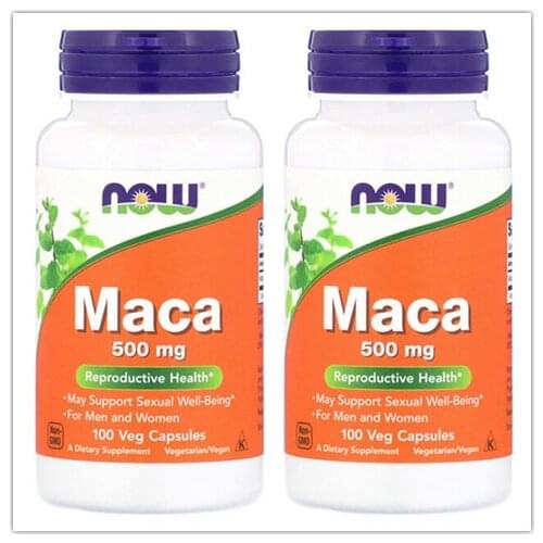 2pcs Now Foods Maca 500 mg 100 Veg Capsules Reproductive Health Support Sexual Well-Being For Men Women FREE SHIPPING