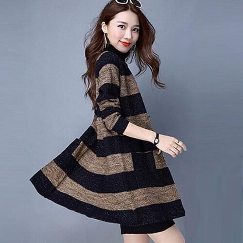 2019 New Fashion Spring Autumn Big Size Loose Korean Version Sweater Cardigans Feminino Double Breasted Pockets Thin Coat