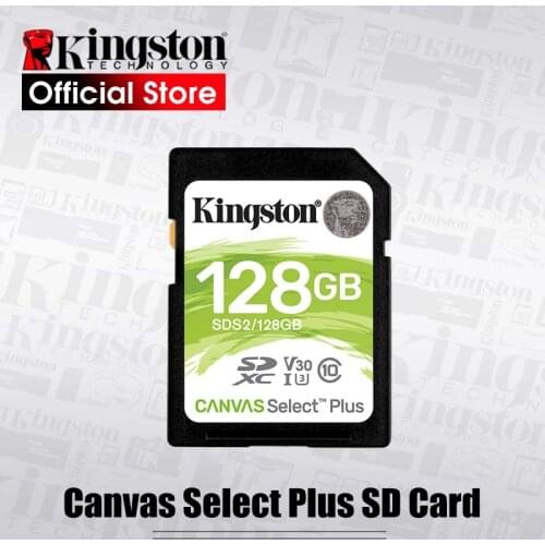Kingston Memory Card 128GB U3/U1 SD Card 32GB 64GB 256GB 512GB Canvas Select Plus Flash Card SD Memory for HD 1080p and 4K